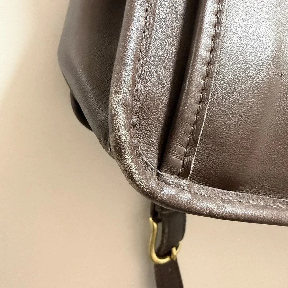 Vintage Coach Beekman Briefcase Shoulder Bag 5266 USA Dark Brown Leather